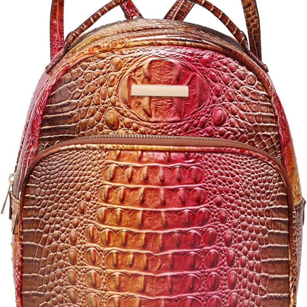 Mini Crocodile Embossed Pattern Vegan Leather Bac… - image 1